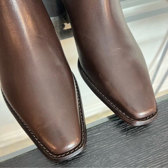 Tory Burch Women's 10M Chelsea Smooth Calf Leather Boot New With Box Brown Coco - Picture 5 of 16